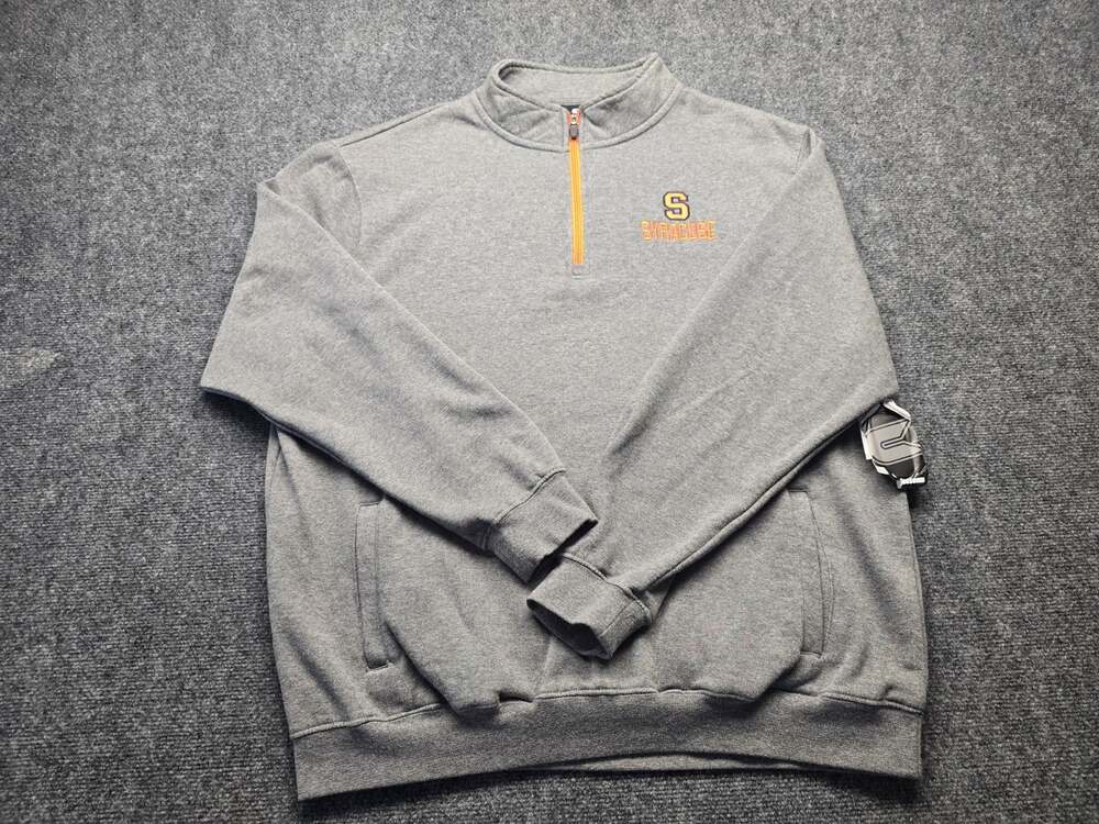 Syracuse Orange Colosseum Gray Pullover Quarter-Zip 1/4 Zip NWT 2XL XXL